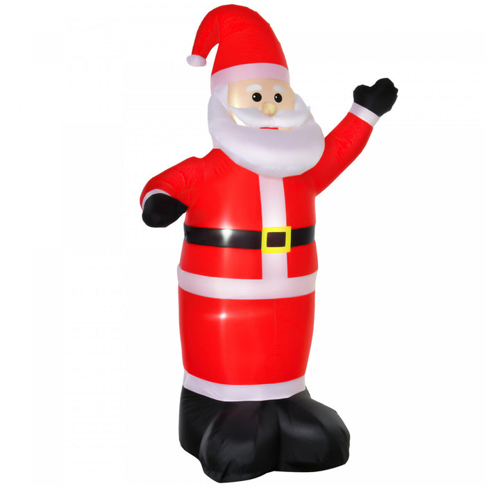 Homcom Pere Noel Gonflable Blanc Rouge Noir