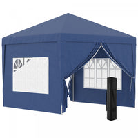 Outsunny 10'x10' Tente De Reception Tonnelle Avec Sac De Transport (bleu)