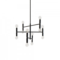 Petit lustre Ava de Dainolite avec fini noir mat et 12 ampoules