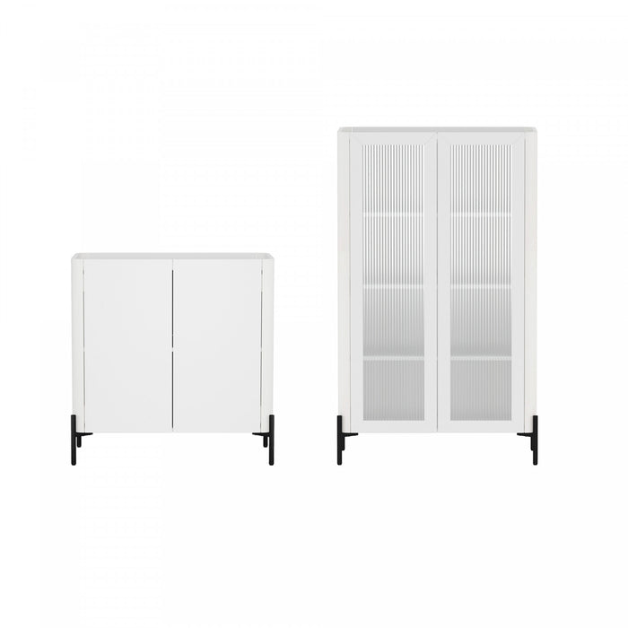 Armoires de rangement modernes Abbey 2 pieces en blanc