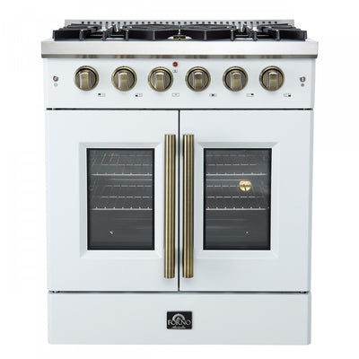 Forno Galiano 30" White Gas Range, 4.32 cu.ft- FFSGS6444-30WHT | Cuisiniere a gaz blanche Galiano 30 pouces, 4,32 pi³ – FFSGS6444-30WHT
