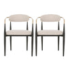 Ensemble De 2 Chaises De Salle À Manger Mila Avec Revêtement En Tissu Et Structure En Metal - Beige Et Noir