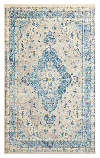 Daria Blue Rug 5'0" x 8'0" | Tapis Traditionnel Daria 5'0" x 8'0" en Bleu