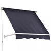 Auvent De Porte Fenetre Retractable Outsunny 4'x 2' Abri De Pare-soleil Exterieur Auvent De Patio Gris Fonce