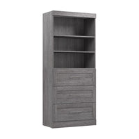 Organisateur de garde-robe Pur de Bestar de 36 po (L) avec tiroirs - gris écorce
