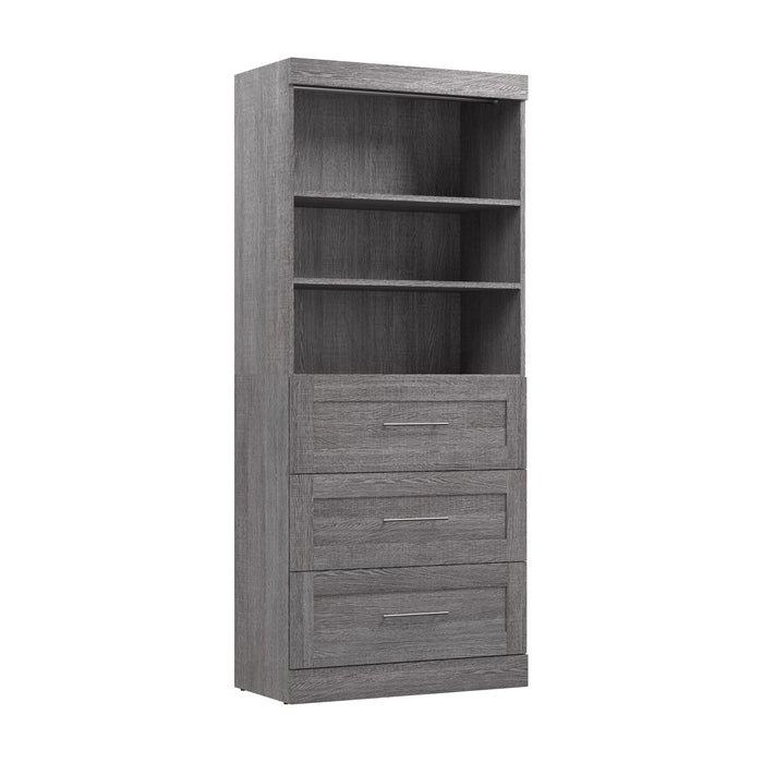 Organisateur de garde-robe Pur de Bestar de 36 po (L) avec tiroirs - gris écorce