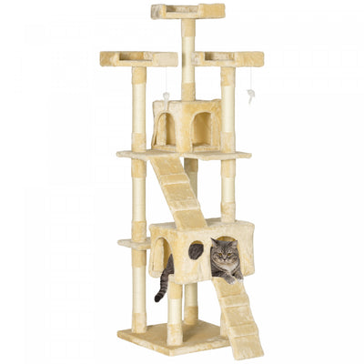 Pawhut 68 Inches Cat Tree, Multi-level Large Cat Tower Condo With Scratching Posts, Perches, Cat Hou|Pawhut 67 Pouces Multi-niveaux Arbre A Gratter Pour Chat Kitty Activity Center Post Tower Condo Meub