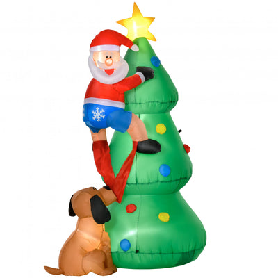 Homcom 6ft Inflatable Christmas Tree Decoration|Homcom Decoration De Noel Gonflable, Sapin De Noel De 6 Pieds