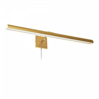 Lampe pour affichage d’image Leonardo de Dainolite de 32 po en verre givré qui diffuse la lumière, avec fini laiton vieilli et ampoule de 40 W