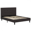 Lit plateforme Linden rembourre avec tete de lit capitonnee - Tres grand