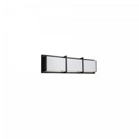 Lumière de coiffeuse Winston de Dainolite en acrylique blanc qui diffuse la lumière, avec fini noir mat et ampoule de 15 W