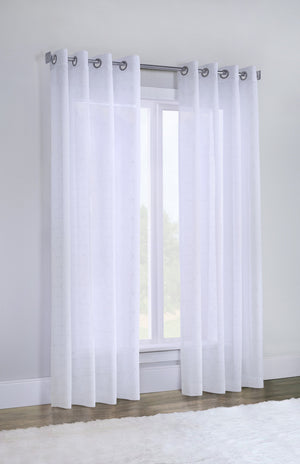 Panneau de rideau à œillets Astra blanc argenté - 52 po x 84 po
