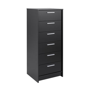 Commode verticale Studio Essentials de Prepac à 6 tiroirs - noire