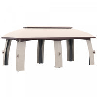 Outsunny 10' X 20' Patio Gazebo, Abri Gazebo Exterieur Avec Filet, Toit Ventile, Structure En Acier