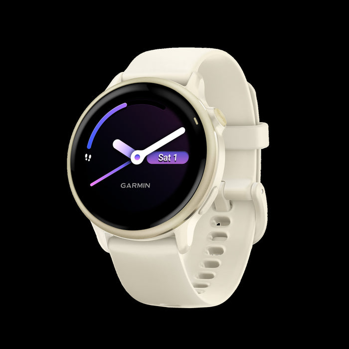 Montre de fitness Garmin Vivoactive 6 Lunar Gold - Moniteur d'activite, entrainements quotidiens, statut HRV, dynamiques de course, conseils PacePro, notifications intelligentes