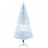 Homcom Arbre De Noel Pre-illumine A Fibre Optique Artificielle De 6 Pieds Avec 220 Lumieres Led Et Pointes De Branche