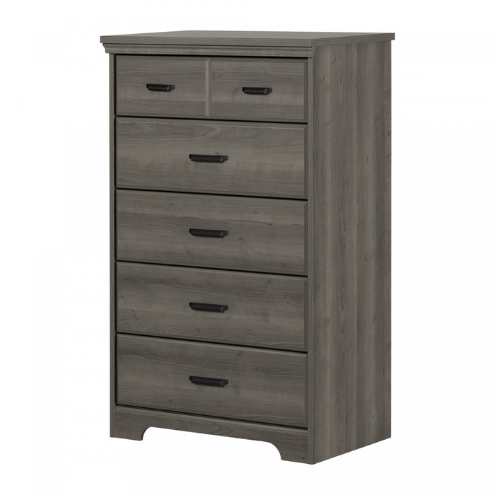 Versa Commode 5 Tiroirs - Erable Cendre
