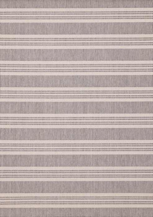 Tapis Jackson a rayures creme taupe, 5'3\" x 7'7\"