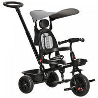 Qaba Tricycle Enfants Evolutif 4 En 1 Canne Telescopique Amovible Et Pare-soleil Pliable Demontable