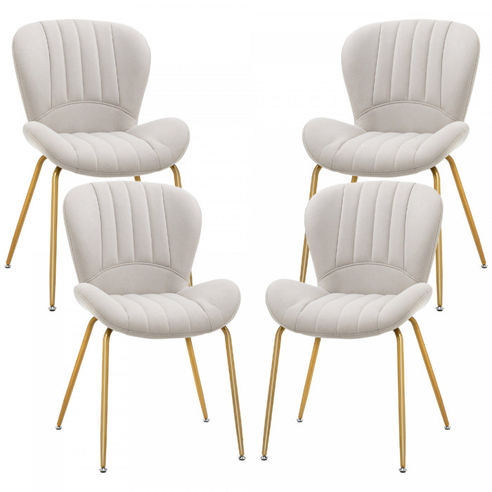 Ensemble de 4 chaises de salle a manger HOMCOM avec dossier rembourre