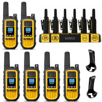 6 Dewalt Dxfrs800 Talkies Walkie - 2 Watt, Heavy Duty, 22 Channel Long Range Two Way Radios