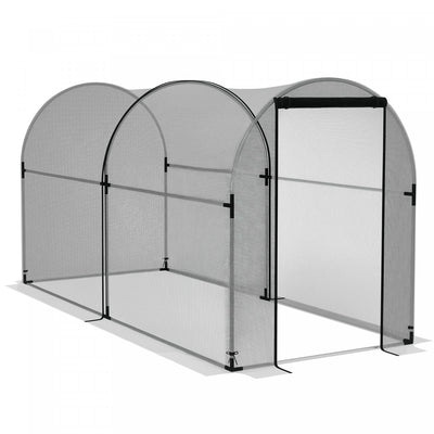 Outsunny 9.8' x 3.9' Plant Protector from Animals with Zipper Roll-Up Door