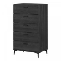  Commode verticale Musano à 5 tiroirs avec pattes en métal - chêne gris