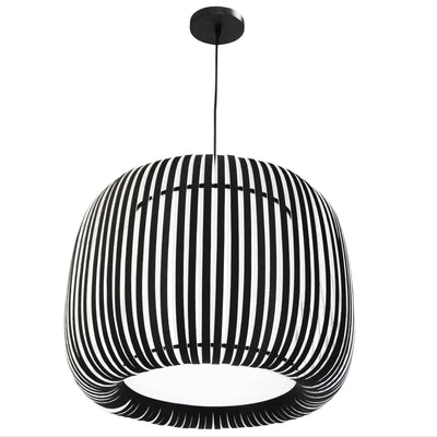 Dainolite Mia 1 Light Pendant Black Slit Shade Lamp|Luminaire suspendu Mia de Dainolite avec abat-jour à fentes, fini noir et 1 ampoule