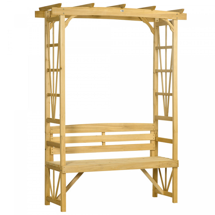 Outsunny Banc En Bois Pour 2 Personnes Pour Vigne/plante Grimpante