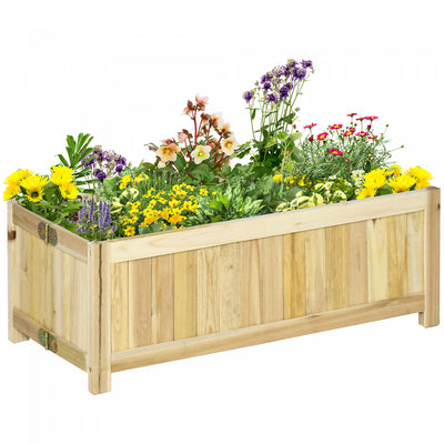 Outsunny 28'' X 12'' Foldable Raised Garden Bed, Elevated Planter Box, Wooden Planting Bed For Backy|Outsunny 28'' X 12'' Pliable Lit De Jardin Sureleve, Boite A Plantes Surelevee, Lit De Plantation En