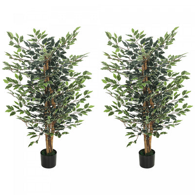 HOMCOM 4.3FT Artificial Ficus Tree for Indoor Decoration