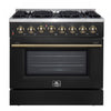 Cuisiniere a double combustible Galiano de 36 po, noire, 5,36 pi³ - FFSGS6156-36BLK