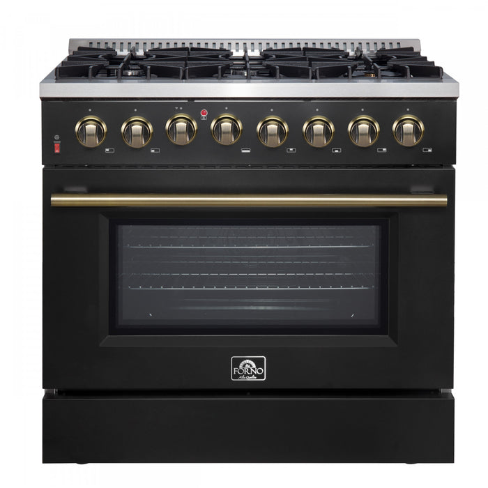 Cuisiniere a double combustible Galiano de 36 po, noire, 5,36 pi³ - FFSGS6156-36BLK