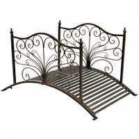 Outsunny Pont De Jardin En Metal De 4 Pieds Pont Decoratif En Arc Avec Garde-corps Bronze Noir