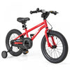 Velo Costway 16 Pouces Pour Enfants De 4 A 7 Ans Avec Selle Reglable Et Guidon Antiderapant Rouge