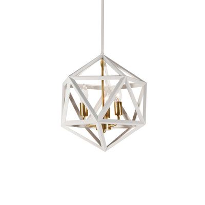 Dainolite Archello 3 Light Chandelier Matte White Vintage Bronze Accents Lamp|Lustre Archello de Dainolite à fini blanc mat avec touches bronze rétro et 3 ampoules