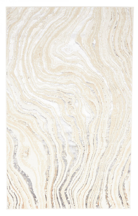 Tapis Contemporain/Moderne Clara 8'0\" x 10'0\" en Ivoire