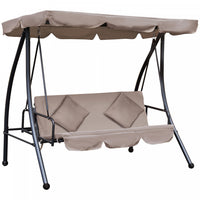 Outsunny Balancoire De Jardin Convertible Pour 3 Personnes Hamac Lit De Salon Exterieur Coussine Ave