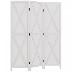 Homcom Ecran De Confidentialite A 3 Panneaux Design Pliable 5,6 Pi, Blanc