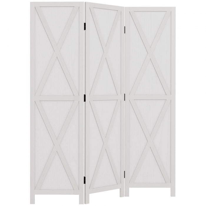 Homcom Ecran De Confidentialite A 3 Panneaux Design Pliable 5,6 Pi, Blanc