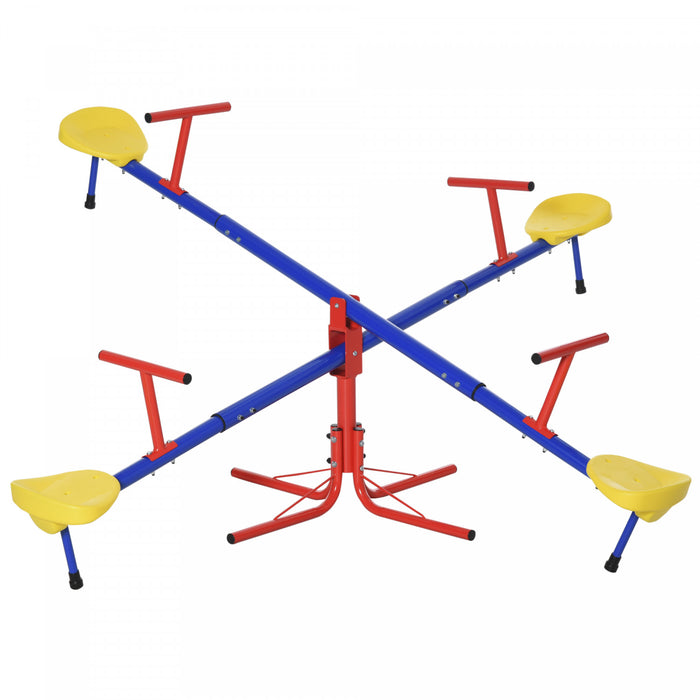 Outsunny Balancoire Equipement De Terrain De Jeu Pour Enfants Pour Interieure Exterieure De Jardin, 4 Sieges