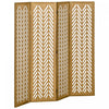 HOMCOM Paravent pliable a 4 panneaux, hauteur 5.6', marron clair