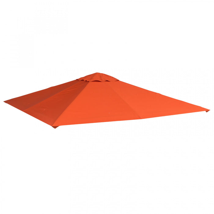 Outsunny 10' X 10' Toile De Rechange Pour Pavillon Tonnelle Tente Toit De Remplacement Gazebo De Jardin Tissu Polyester Haute Densite Anti-uv Orange