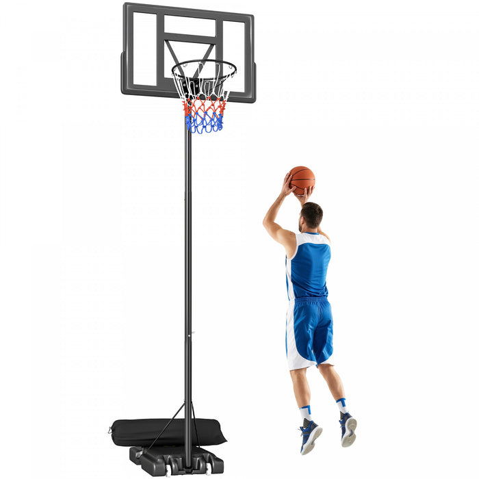 Soozier Panier de Basketball Portable Exterieur, Reglable de 1,35 m a 3,05 m Facilement Ajustable