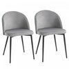HOMCOM Chaises Salle a Manger 2p Veloute Dossier Moyen