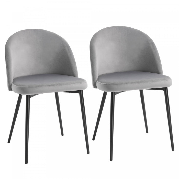 HOMCOM Chaises Salle a Manger 2p Veloute Dossier Moyen