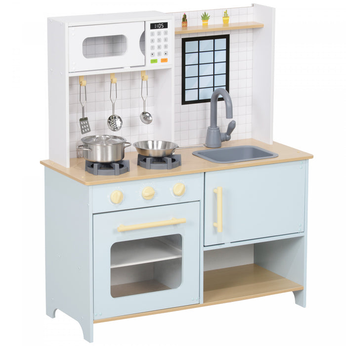 Qaba Cuisine Pour Enfants Avec Cuisiniere Et Four A Micro-ondes