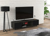 Meuble pour téléviseur de 59 po avec 2 tablettes et 2 portes noires - bois gris foncé