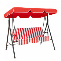Outsunny Balancoire Pivotante D'exterieur 3 Places Chaise Longue De Jardin Rembourree Hamac De Terra