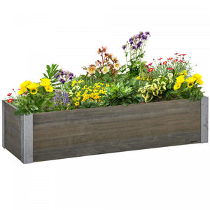 Outsunny Jardiniere En Bois Surelevee Lit De Jardin Mobile Sureleve